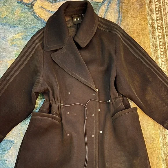 adidas x IVY PARK Black Mesh SPR Coat Sz XS - Picture 6 of 8